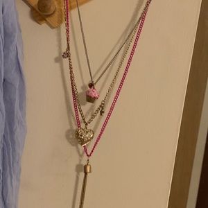 Betsy Johnson Necklace Pink /gold!!